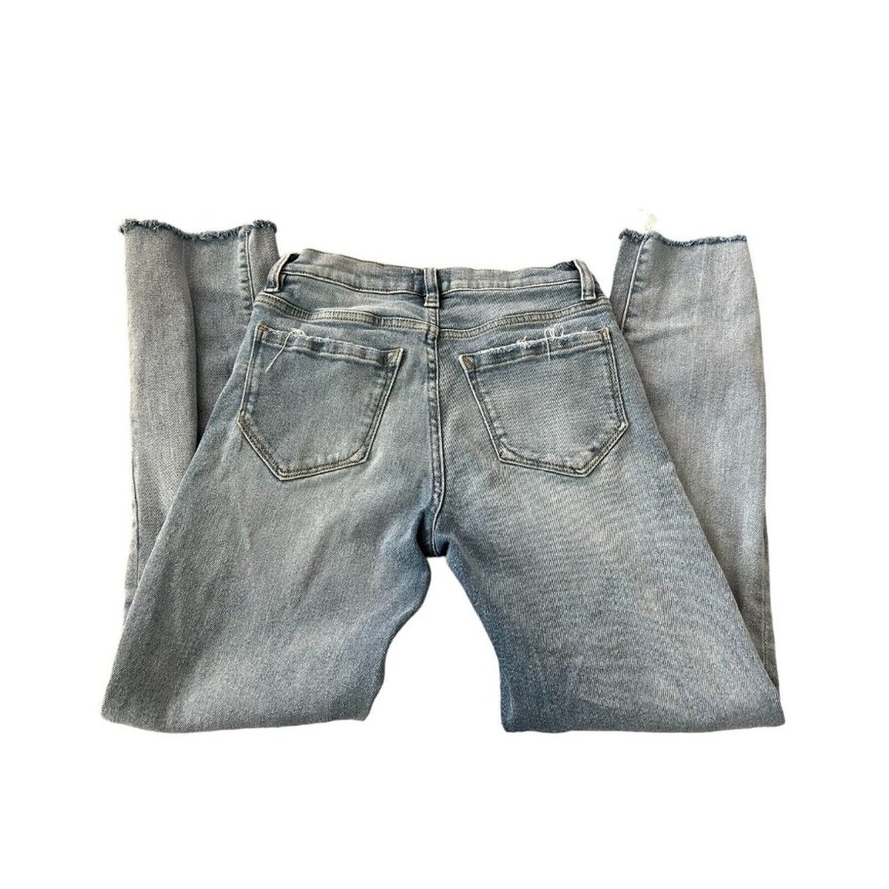 Kensie Distressed Jeans Size 0/25 Vintage Luxe The Slim Straight Medium Wash - Picture 2 of 11